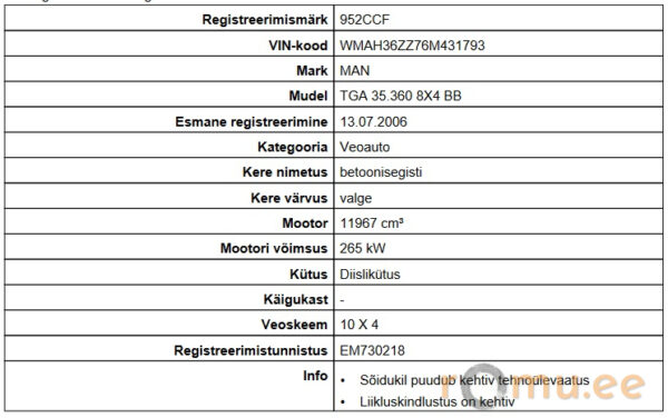 MAN TGA 35.360 8X4 BB (2006) - Image 9