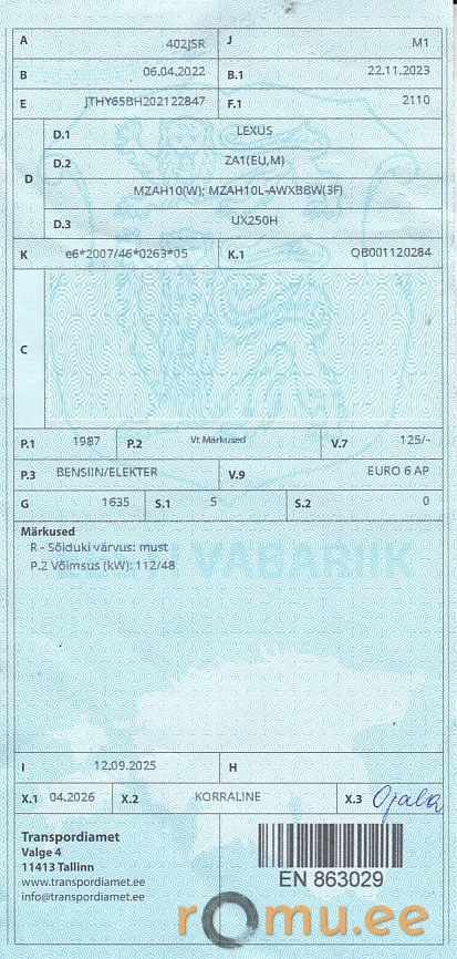 Lexus UX250h (2022) - Image 10